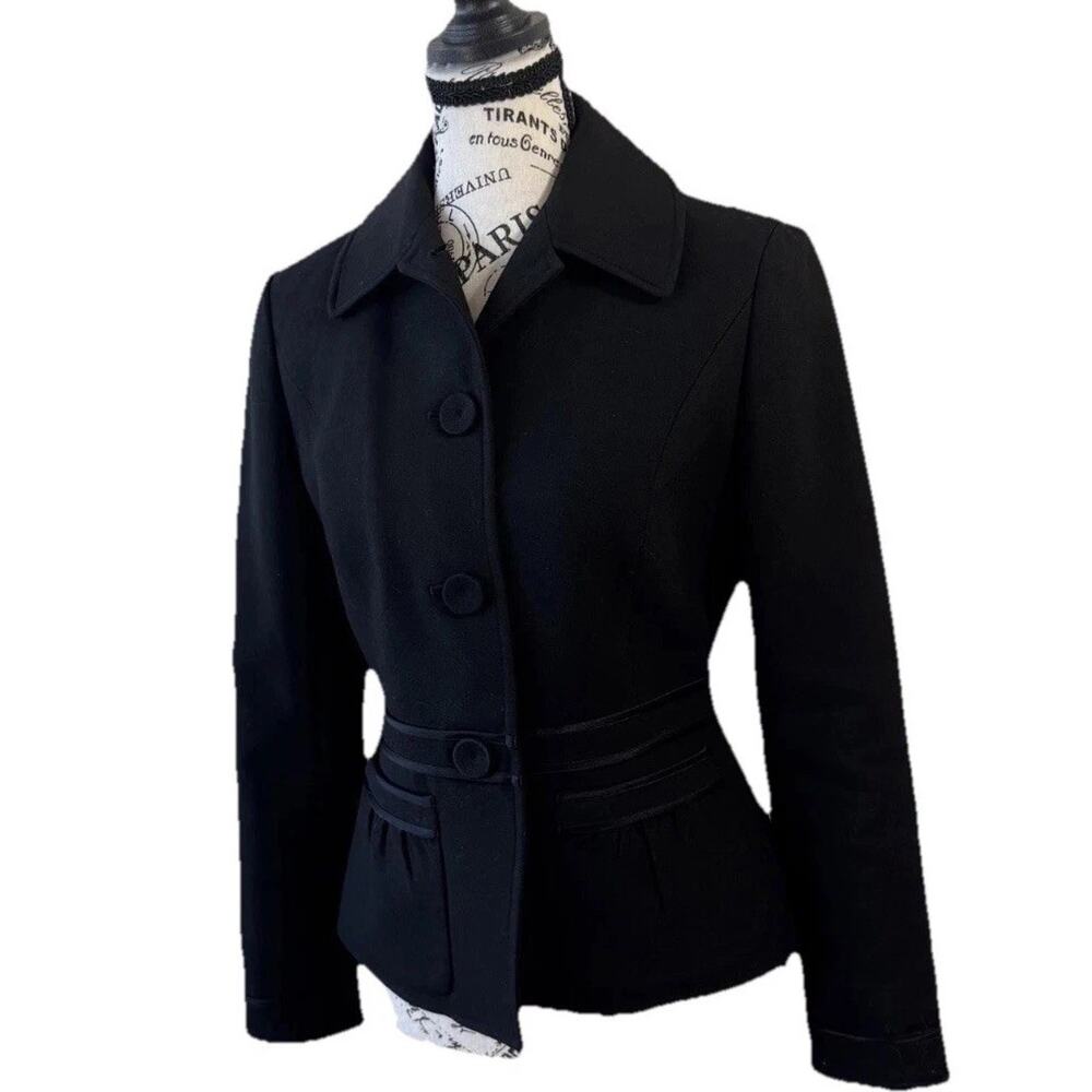 Ann Taylor Black Tailored Peplum Blazer - Picture 3 of 8